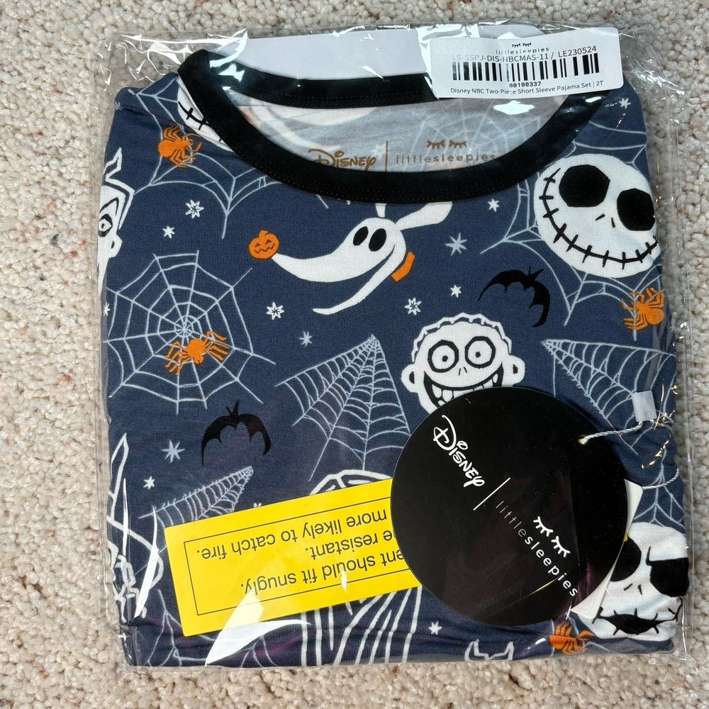 Little sleepies Disney Nightmare before Christmas short sleeve 2pc set 2T NEW
